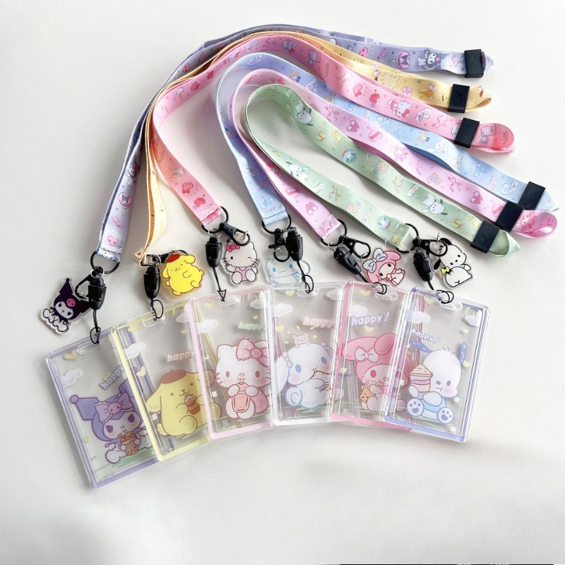 Index Card Holder - Cute Cartoon Lanyard Transparent ID Credit