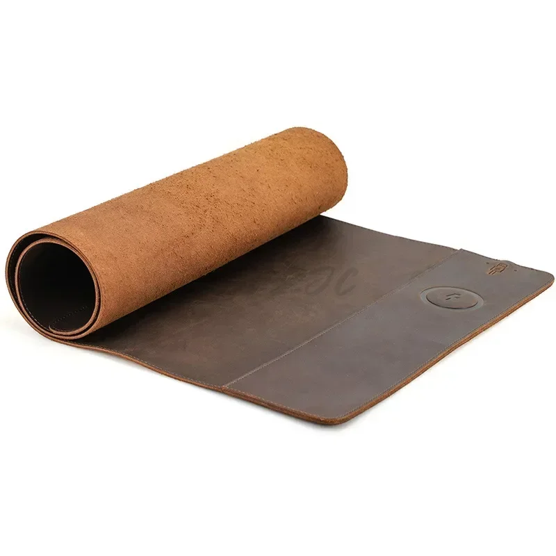 Vintage Cowhide Mouse Pad with - Leather Desk Pad ulasan dan harga