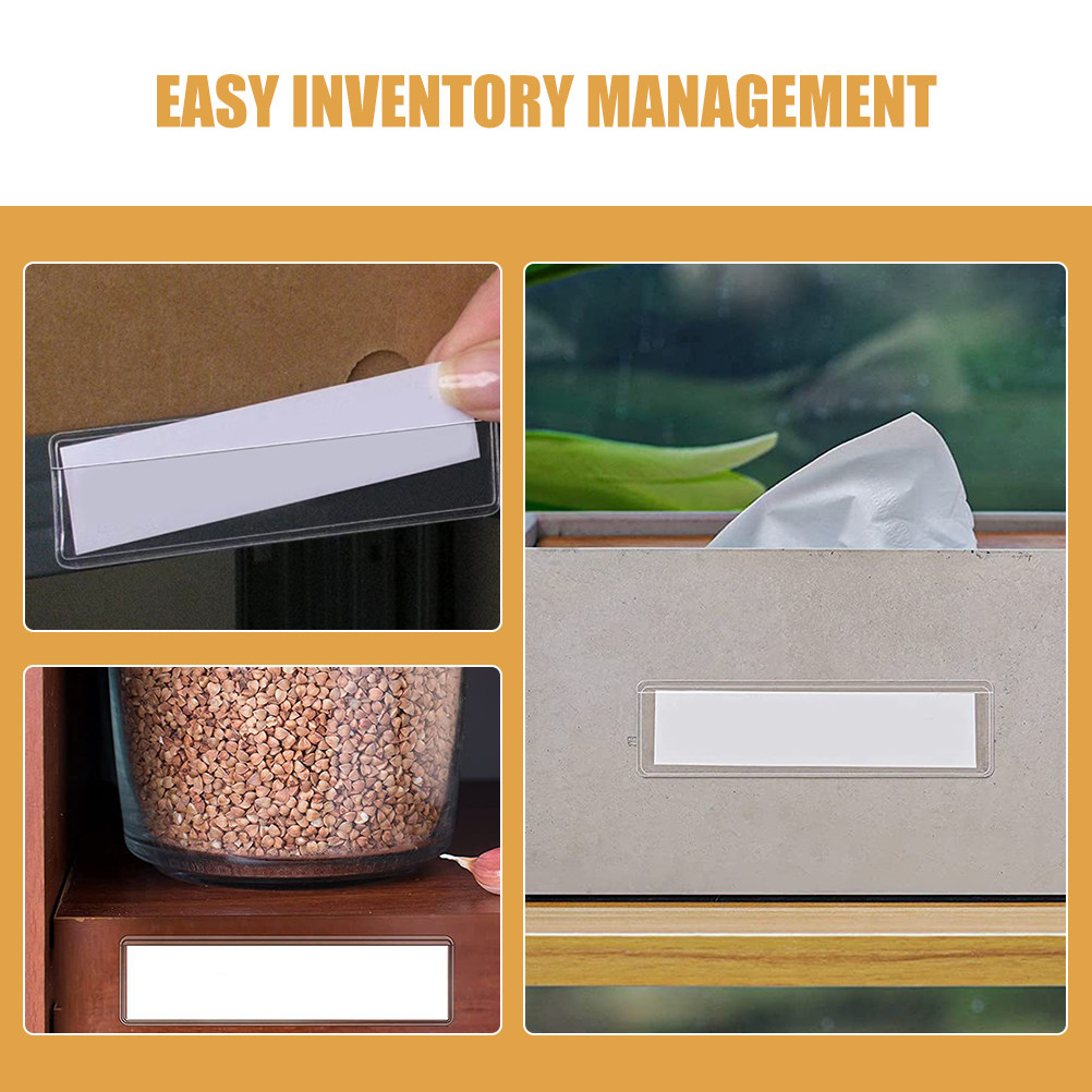 25Pcs Transparent Adhesive Lab - Index Card Holder ulasan dan harga