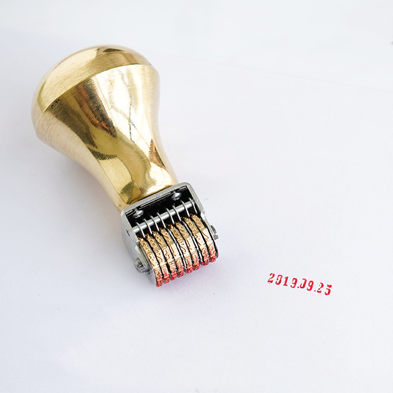 Retro Roller Date Stamp Copper - Rubber Date Stamp ulasan dan harga