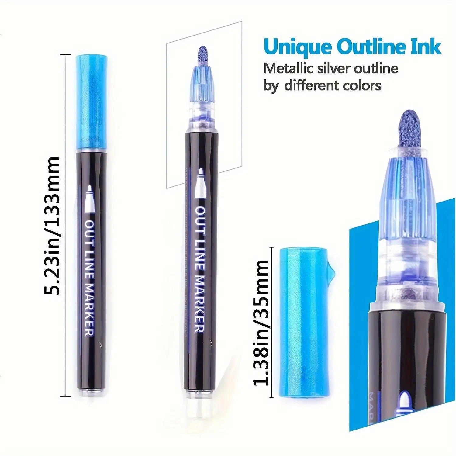Dual-Tip Metallic Art Pens wit - Correction Pen Fine ulasan dan harga