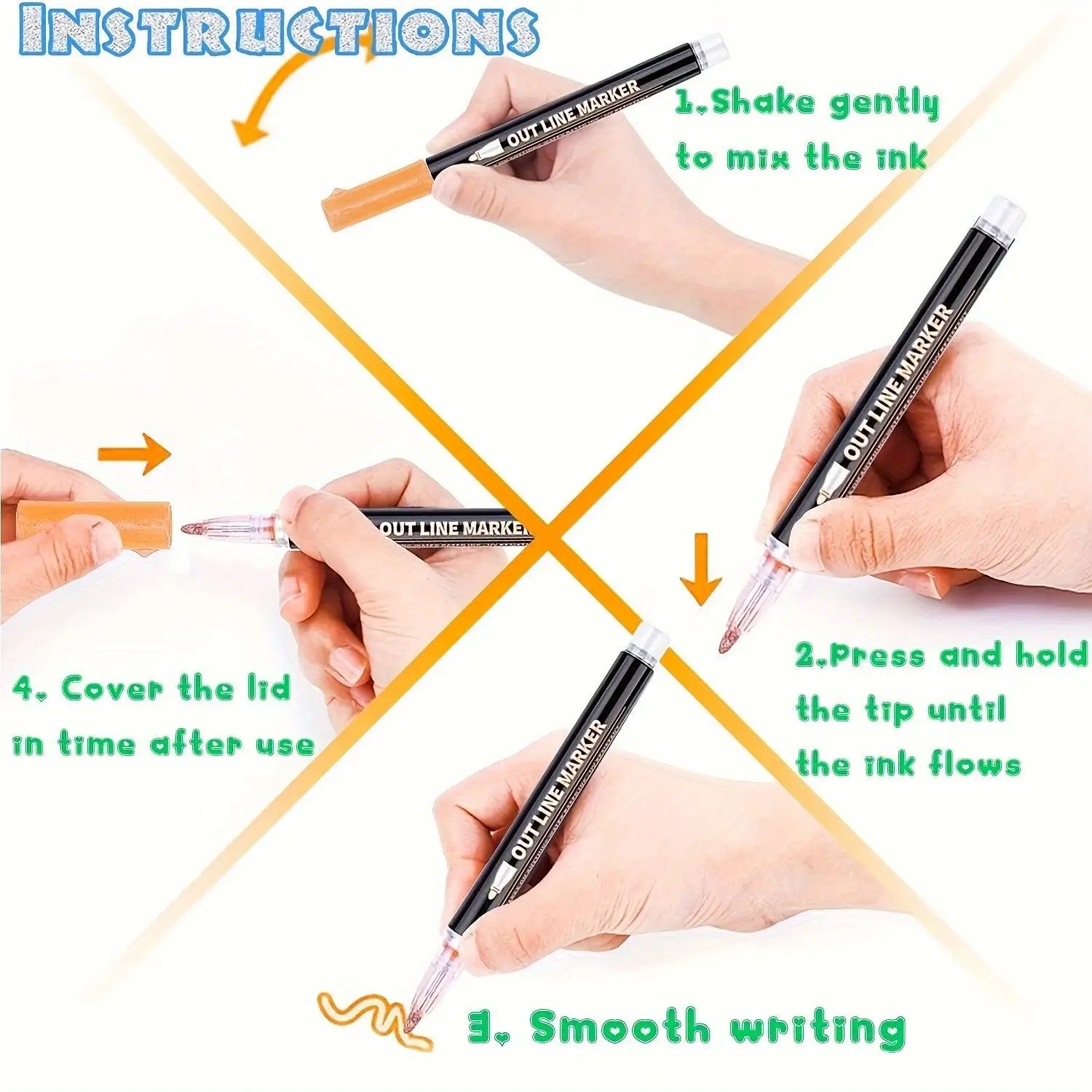 Dual-Tip Metallic Art Pens wit - Correction Pen Fine ulasan dan harga